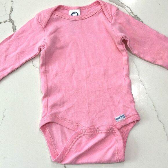 VTG Carter’s | Baby Girls Embroidered Denim Blue Jeans Pink Long Sleeve T Shirt - Picture 14 of 16